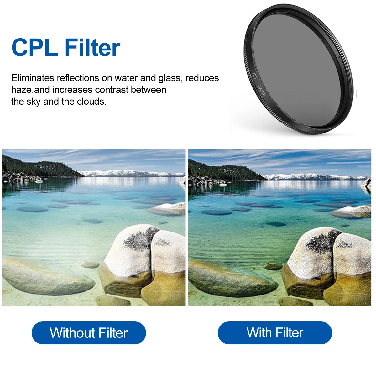 52mm Universal Portable Thread Clip for Cell Phone Camera Assistant Lens and Effects Filters for iPhone 16 15 14 Pro Max Samsung