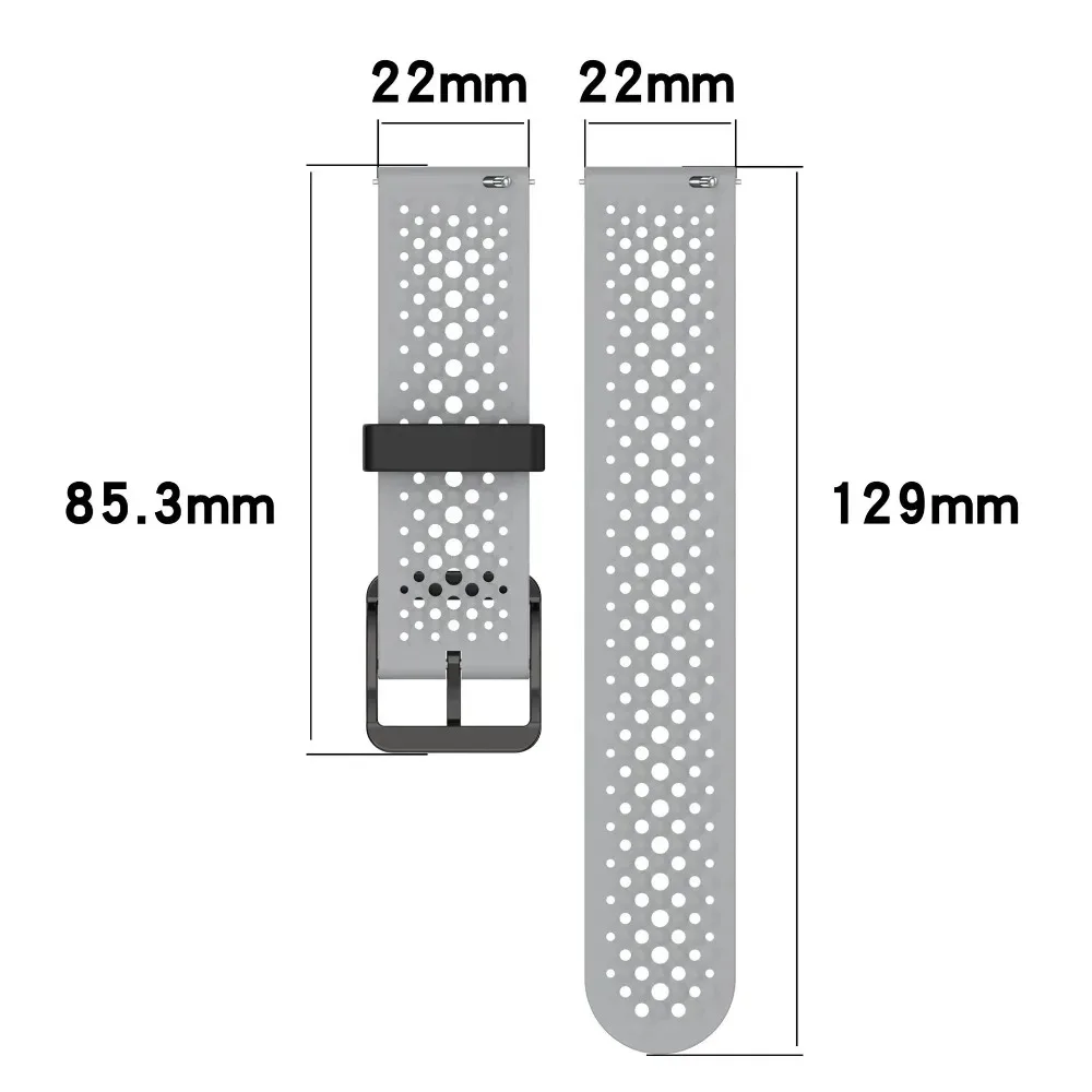 20mm 22mm Silicone Strap For Huawei GT Runner 2/Ultimate 2 GT6-5-4 46mm Adjustable Band Amazfit Helio Bip 6-5-Max Balance 3-2-1