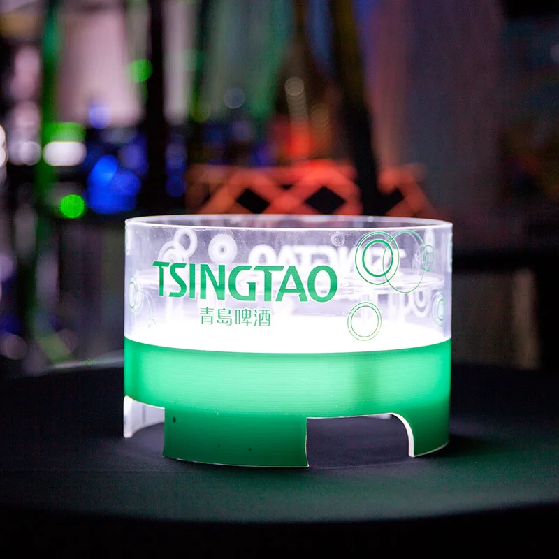 

Bar KTV acrylic luminous beer chilled wine bucket, plastic beer basket, wine glass holder LED luminous ice bucket