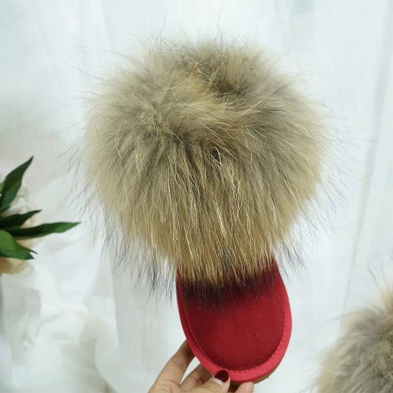 

Классические женские зимние ботинки, черные зимние ботинки из натурального лисьего меха, непромокаемые кожаные ботильоны, толстые плюшевые теплые зимние ботинки