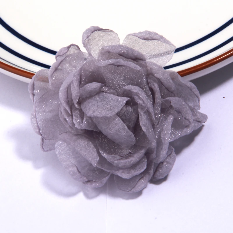 5Pcs 7.2cm Chiffon Artificial Flowers Head Room Wedding Decoration Home Accessories Diy Fake Flower Christmas New Year Decor