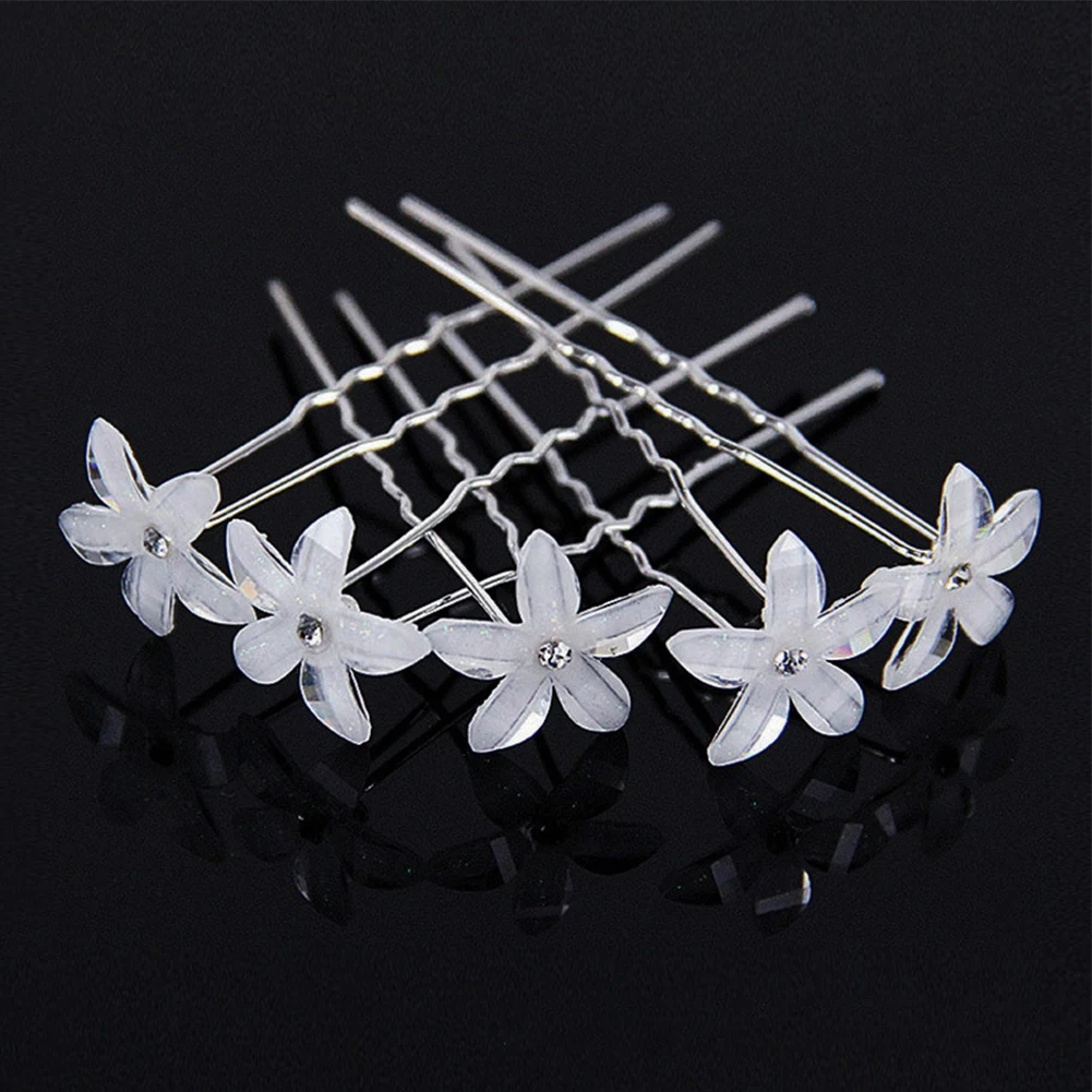 

20Pcs Hair Clips Women's Hair Jewelry Diamante Flowers for Bridal Hair Stunning U Shaped Hair Pins for a Glamorous Look