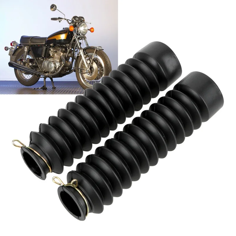 Pair Motorcycle Front Fork Shock Absorber Dust Cover Rubber Protector Gaiters Gators Boots for Motocross Bike ZJ125 125 CG125