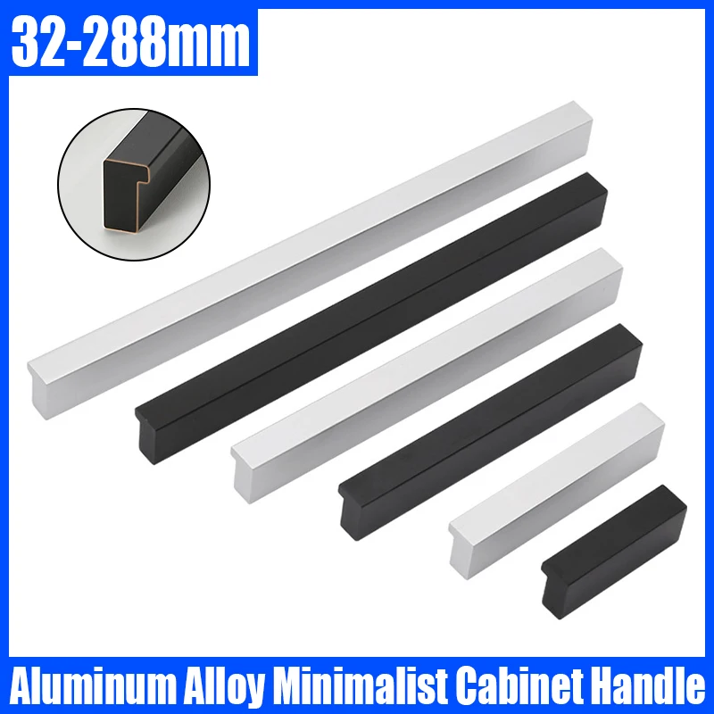 

1PCS Aluminum Alloy Modern Minimalist Cabinet Handle Wardrobe Door Handle Drawer Knobs Cupboard Pulls Furniture Handle Hardware