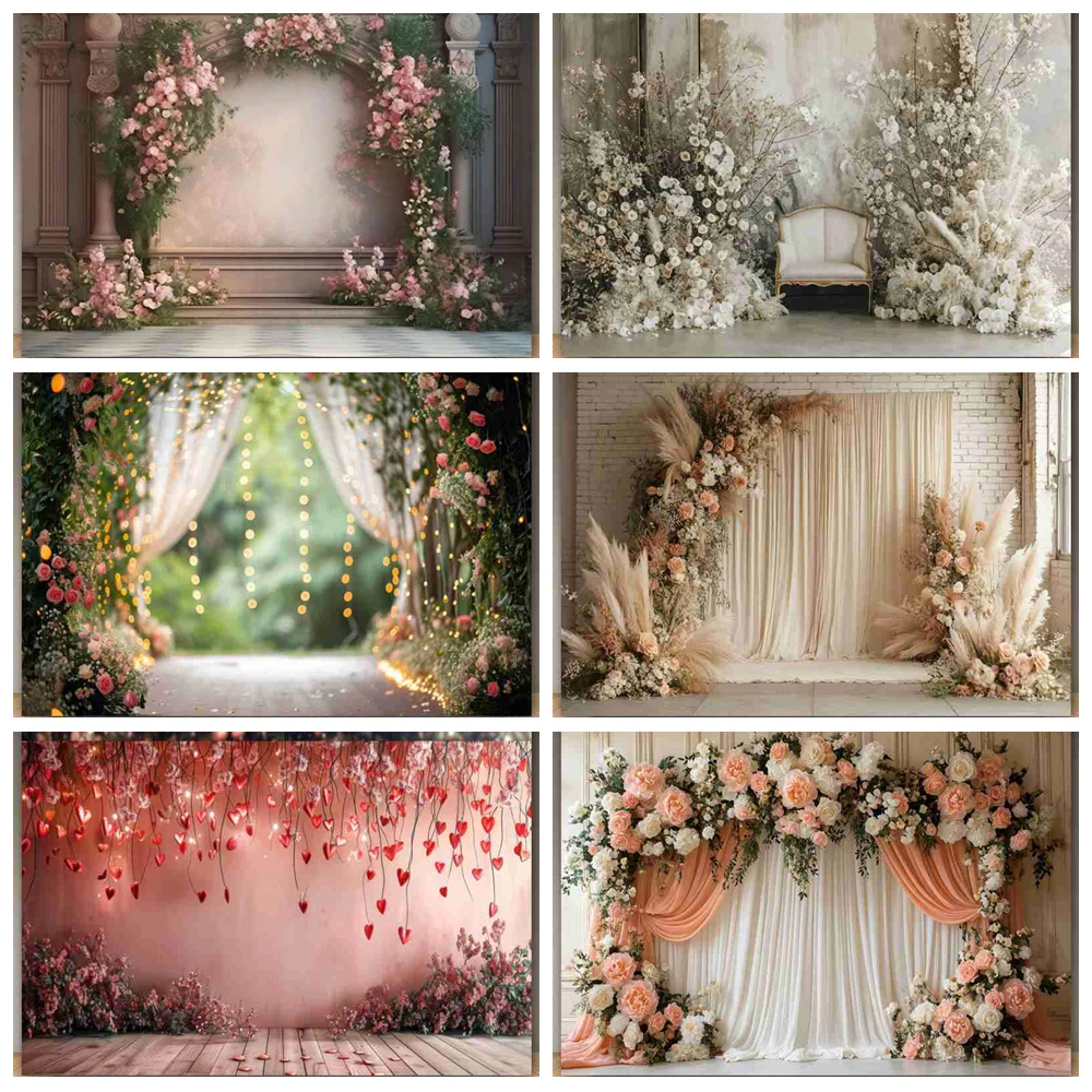 

Wedding Flower Backdrop for Photography Floral Arch Bridal Shower Maternity Portrait Adult Birthday Party Photo Background Decor