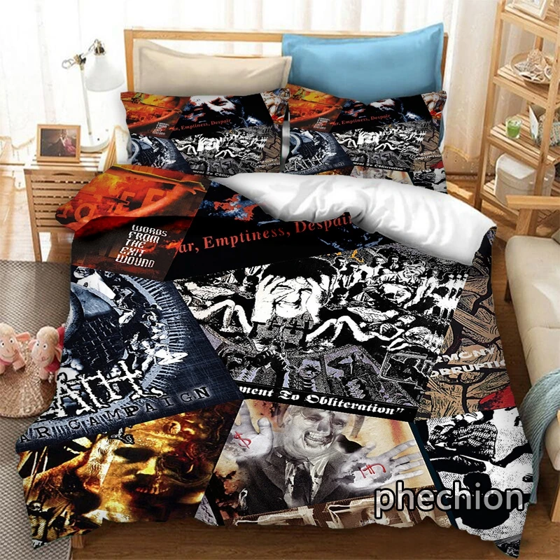 

phechion Napalm Death 3D Print Bedding Set Duvet Covers Pillowcases One Piece Comforter Bedding Sets Bedclothes Bed K441