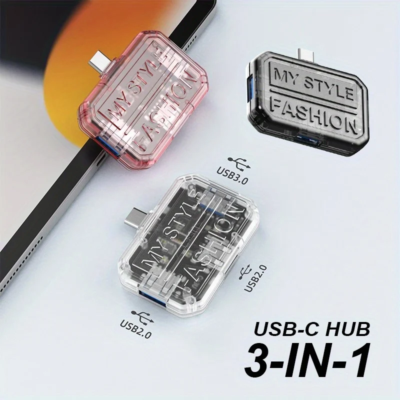 USB C Hub Compact Design Connectivity for Type C Mobile Phone with USB 3.0 & 2.0 Ports Adapter for MacBook Pro/Air iPad