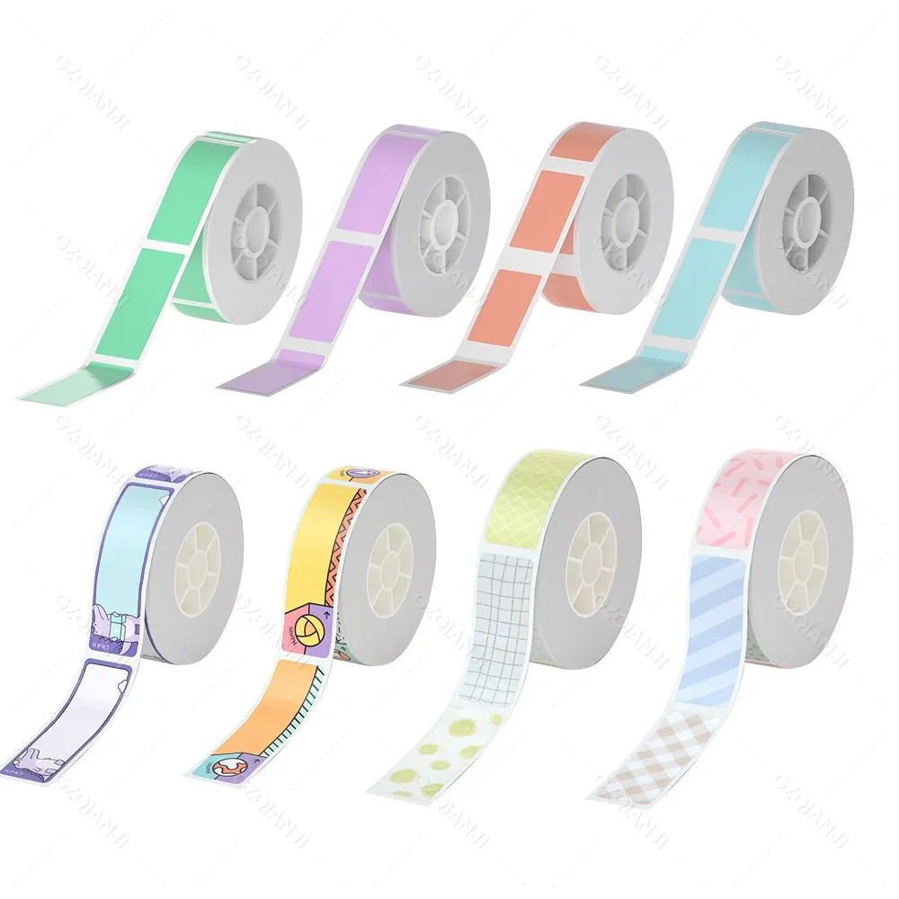 For HPRT Q2 Label Printer Thermal Paper Sticker Colorful Tape 12-15mm Waterproof Pure White Adhesive for H11 Q2 Mini Label Maker