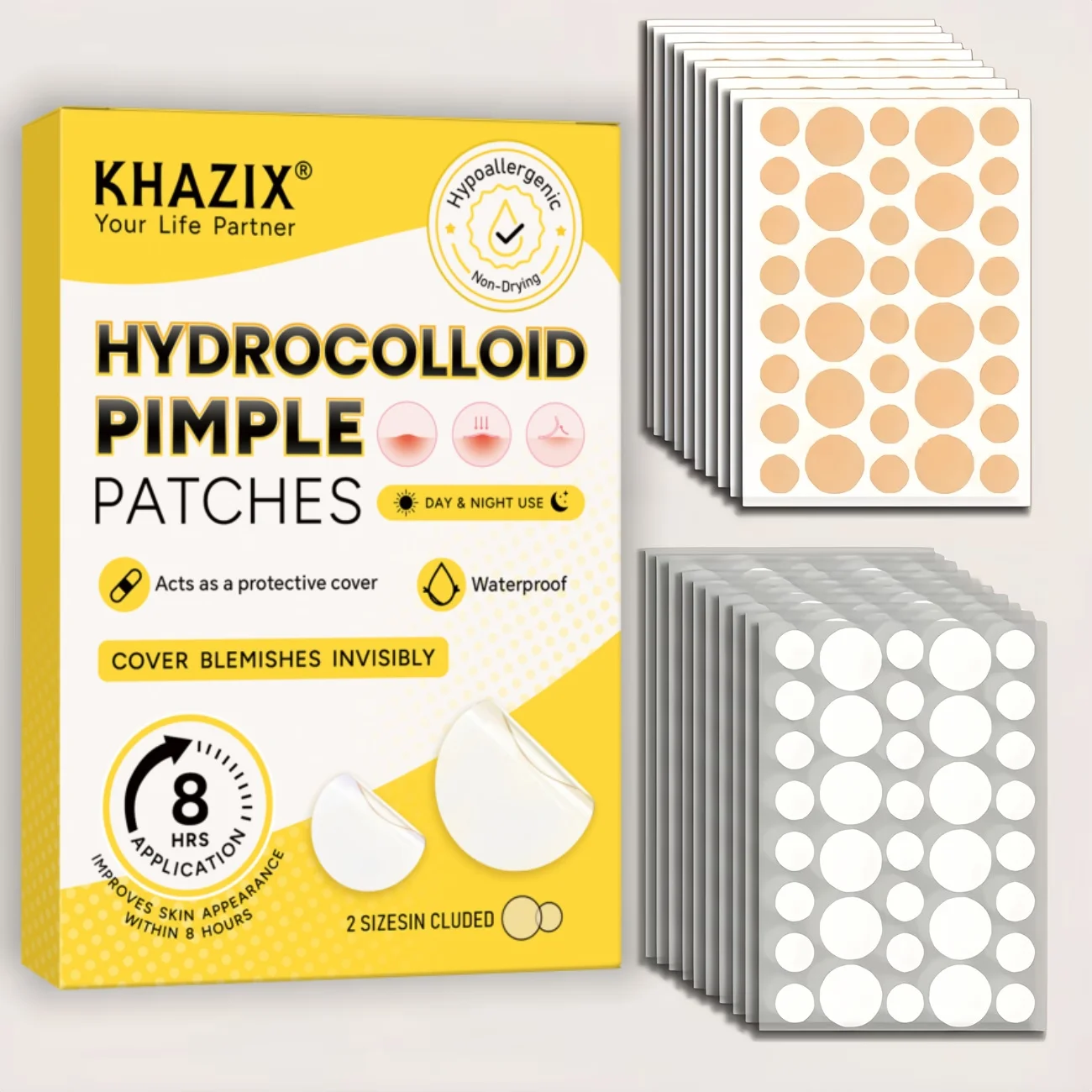 144/360pcsHydrocolloid Patches — Fragrance-Free, Alcohol-Free, Hypoallergenic, Suitable for Pore Care, Pore Strips, and Patches.