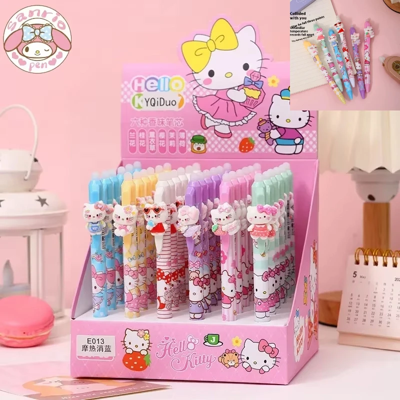 

Sanrio 36 шт. гелевые ручки 0,5 мм стираемые синие пресс шариковая ручка для письма мультфильм Hello Kitty студенты изучают канцелярские товары оптом