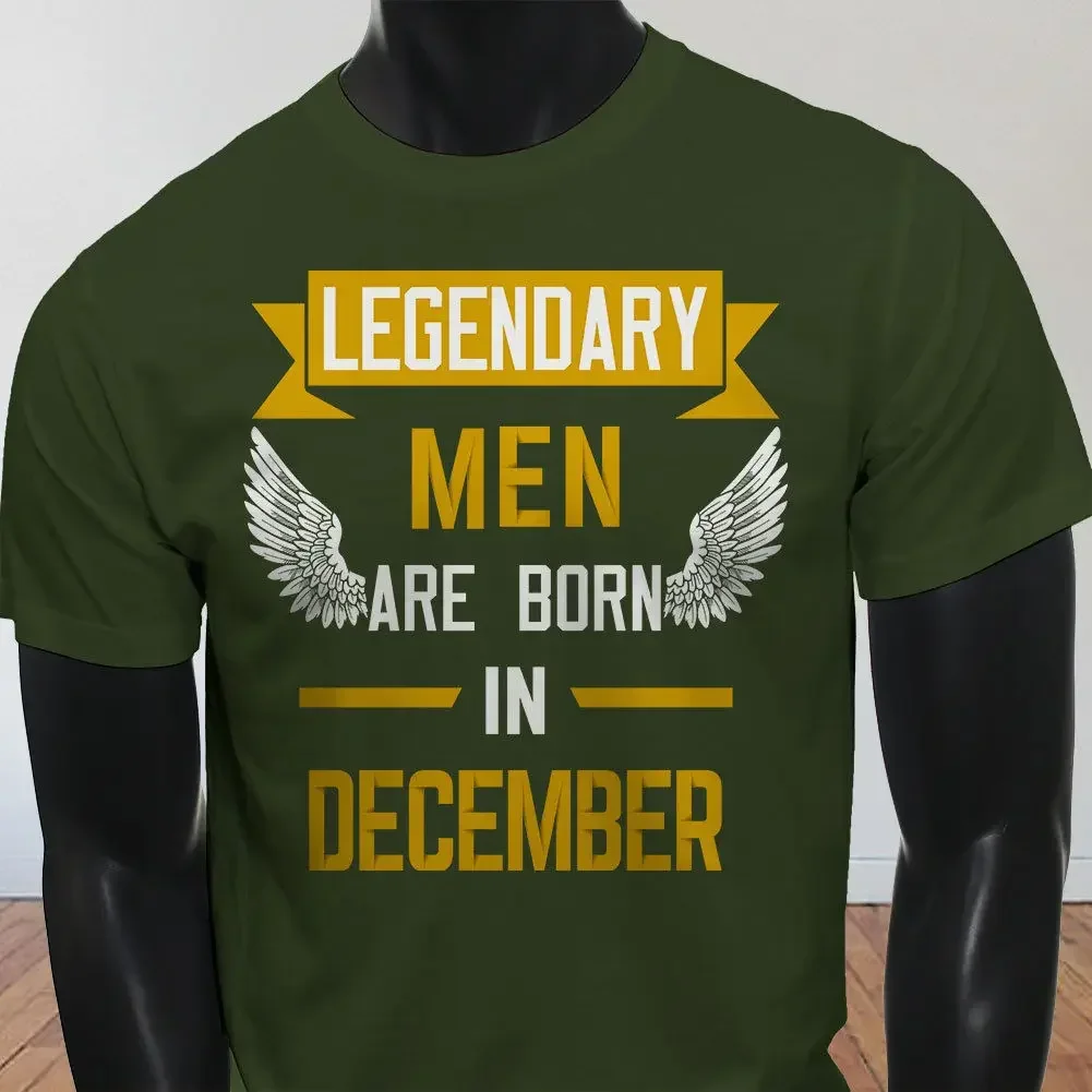 New Spring High-Elastic Cotton  Legendary Men Born December Sagittarius Capricorn Mens Military Green T-Shirt Summer T-Shirt