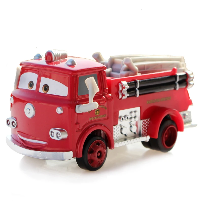 Disney Pixar Cars 2 3 Lightning Mcqueen Red Firetruck Race Div Fire Rescue Truck Alloy Model Car 1:55 Vehicles Boy Toy For Kid