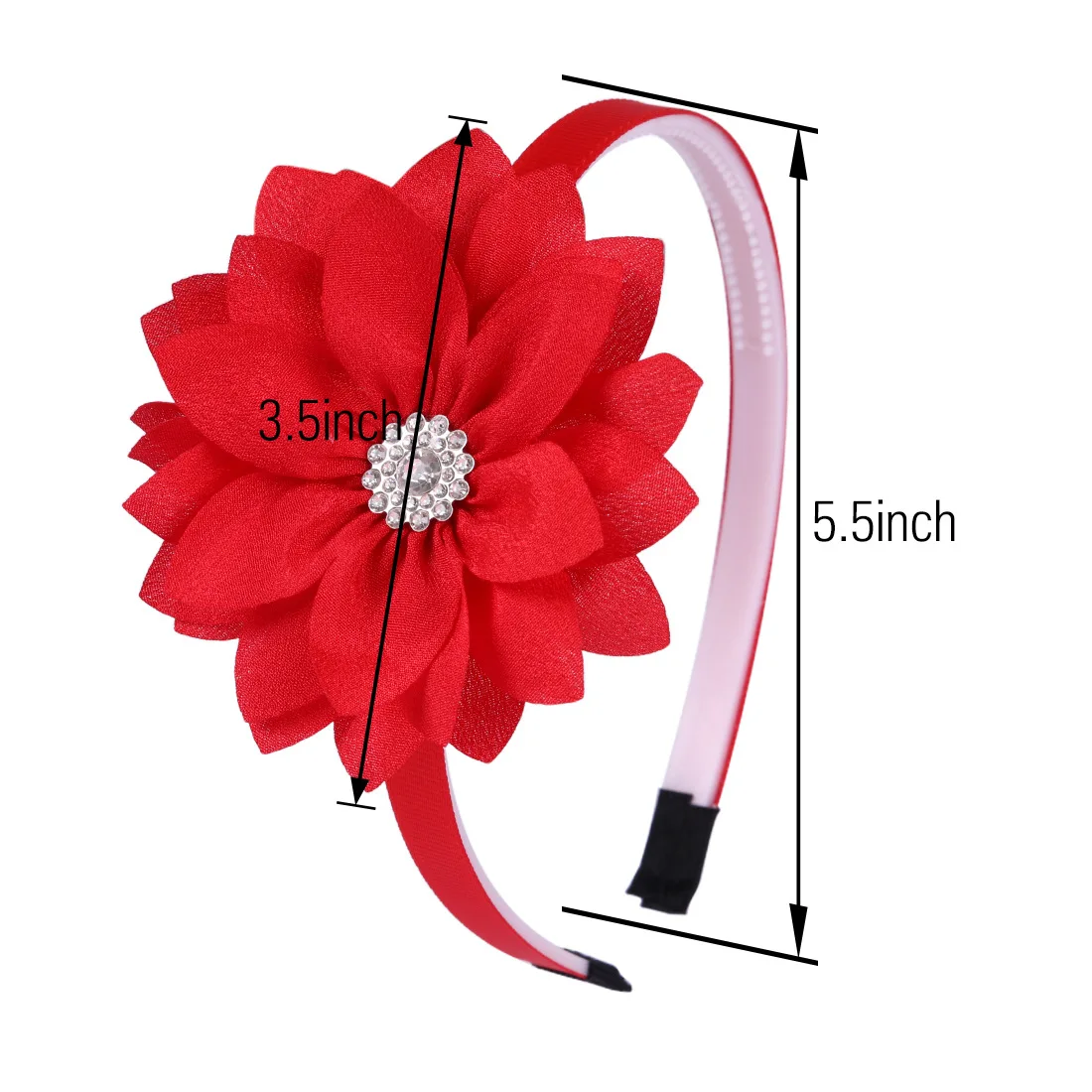 Fashion Solid Flower Hairbands For Sweet Girls Princess Crystal Flower Headbands Headwear Kids Hair Accessories Hair Bands