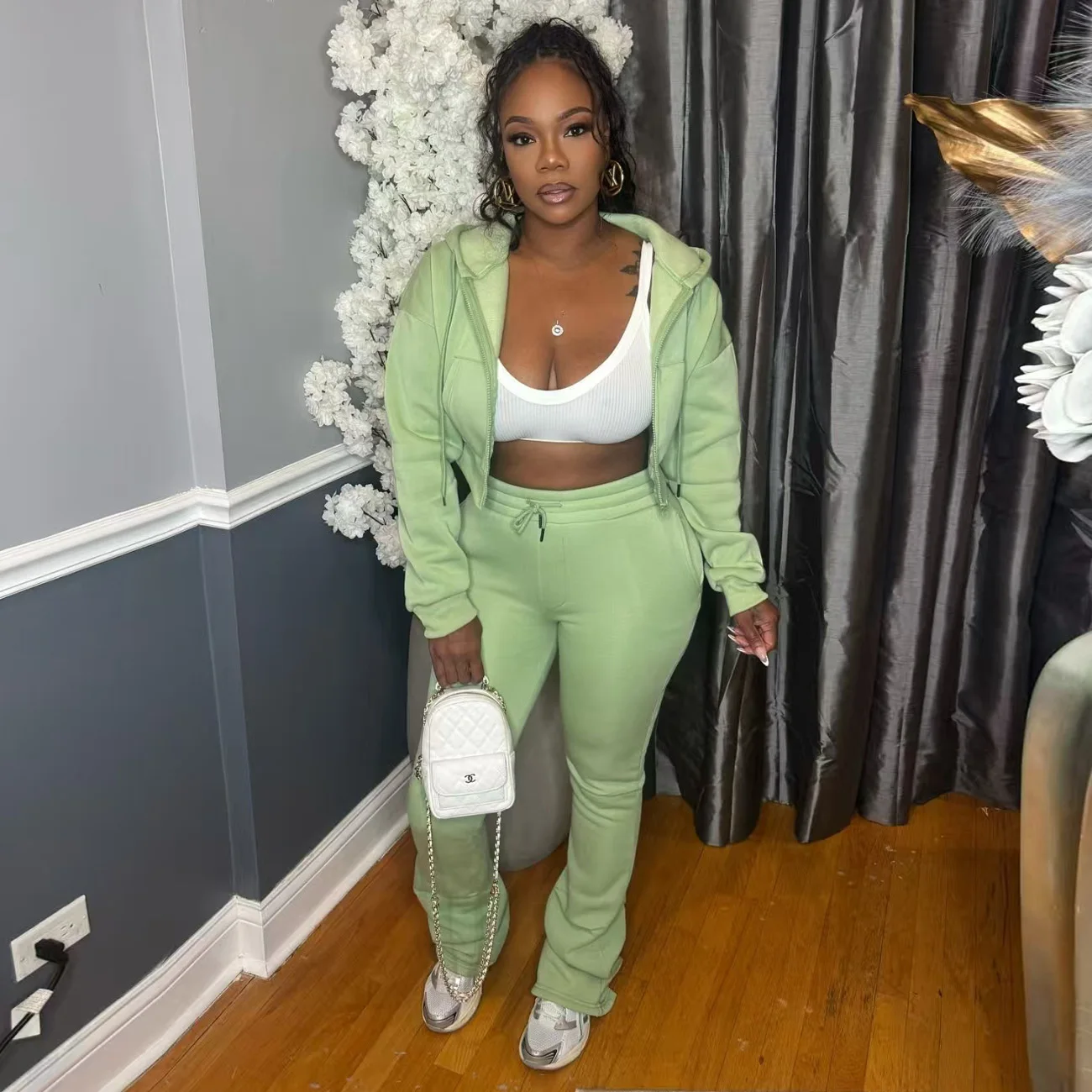 

Hoodie Tops Jacket 2 Piece Pant Set 2025 Winter Thick Warm Clothes Women Y2K Streetwear Tracksuit Sweatsuit Two Piece Set Outfit