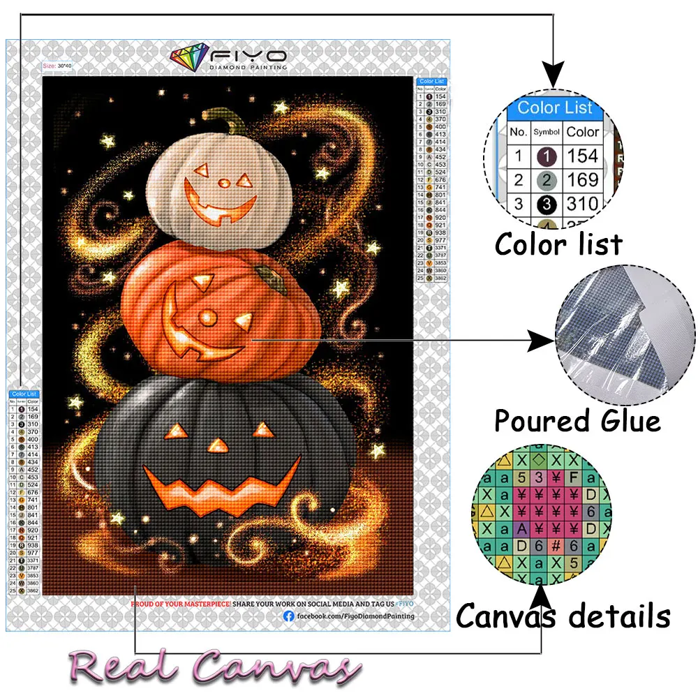 Diamond Painting New 2022 Halloween Full Square Drill Cartoon Embroidery Cross Stitch Kit Pumpkin Rhinestone Picture Home Decor