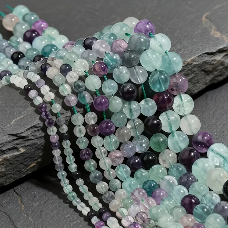 Natural Stone Beads 4 6 8 10mm Green Fluorite Round Loose Spacer Gemstone Beads for Jewelry Making DIY Bracelet Accessories view 6
