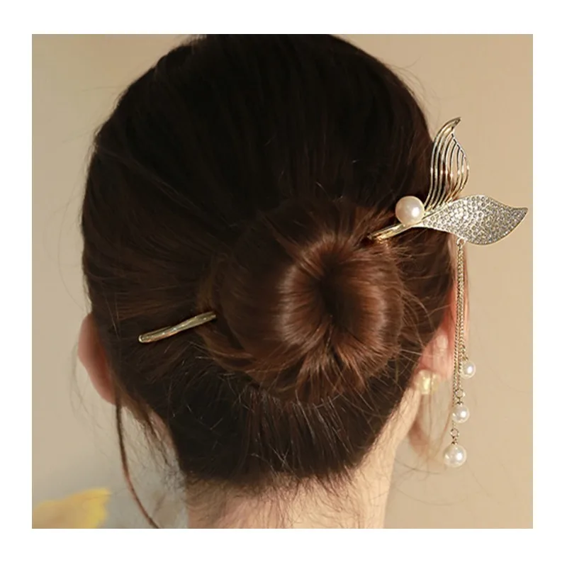

New Chinese Antique Fish Tail Fringed High-end Hairpin Female Elegant Simple Hairpin One-word Hairpin Hanfu Headdress