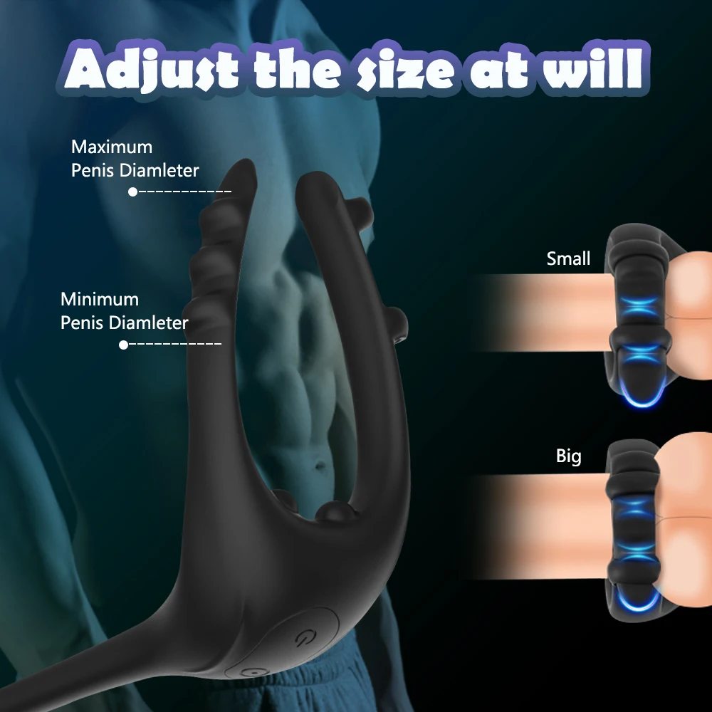 Sexy Toys Cockring for Men Bluetooth Penis Ring Vibrator Butt Plug Testicle Massager APP Remote Adult Goods for Men Masturbator