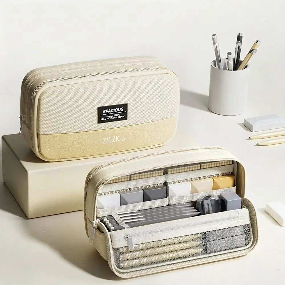 Multi-functional Standing Type Pencil Case Handheld Large capacity Stationery Bag Stationery Organizer School Supplies