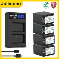 NP-FV100 Battery NP FV100 FV100 Bateria + USB LCD Charger for Sony NP-FV30 NP-FV50 NP-FV70 SX83E SX63E FDR-AX100E AX100E