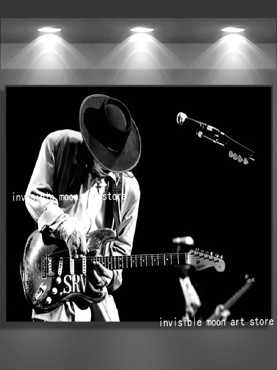 Stevie Ray Vaughan 기타 아트 포스터 캔버스 인쇄 팝 블루스 음악 벽 장식 팬 룸 홈 장식 음악가 캐릭터 페인트