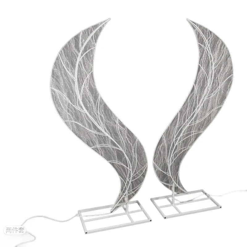 Wedding luminous big wings street light wall background decoration hotel layout