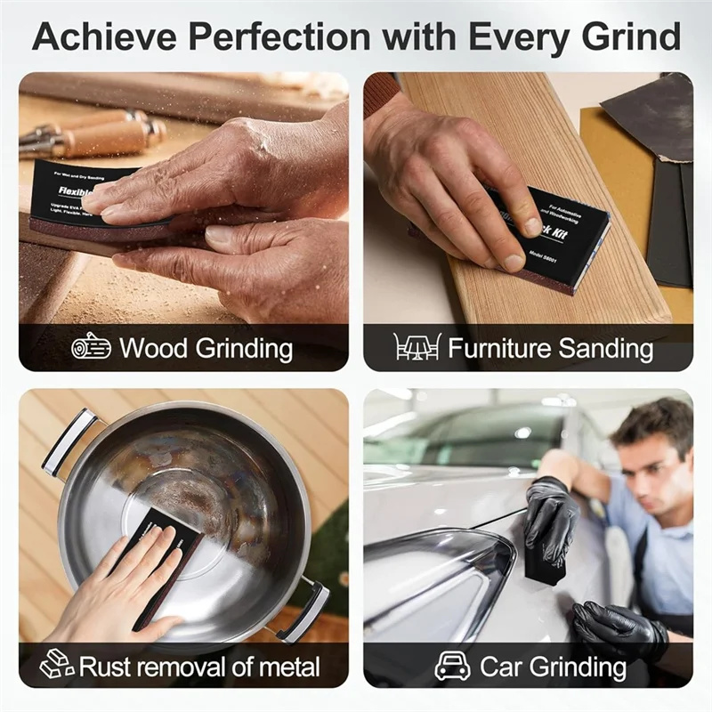 Hot Sale-Sanding Blocks Auto Body Set Flexible Eva Foam Wet Or Dry Sanding Block Kit Sanding Sponge Blocks