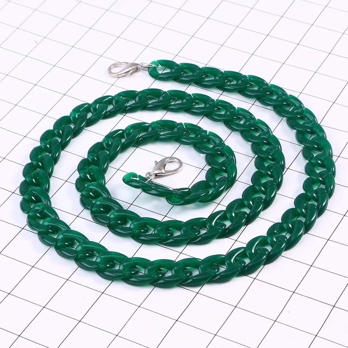 

Resin Bag Strap 120cm Length Never Fade Chain for Women Bags Perfect Match Party Travel Accessories Dark Green