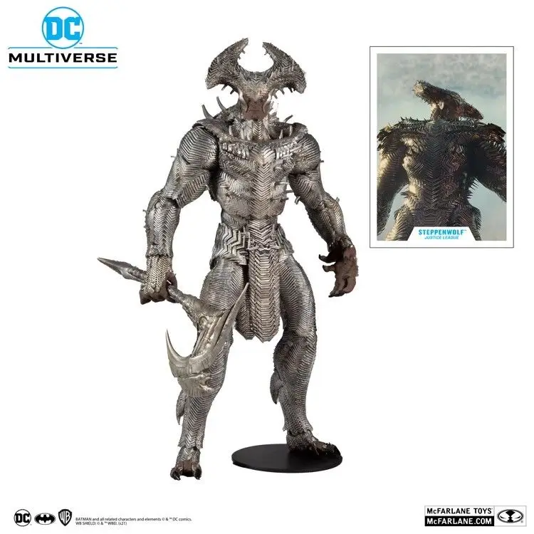 Mcfarlane  Dark Lord Model Toy Steppe Wolf Action Figure Batman Wolf Anime Figuressilver Justice League Batman Collectable Gift