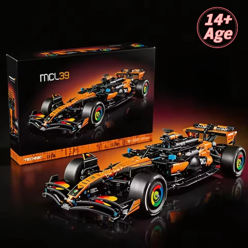 

НОВИНКА 2026: Технический классический спортивный автомобиль MCL39, 1675 деталей, оранжевый, конструктор MOC, набор для самостоятельной сборки, игрушка-подарок для мальчиков