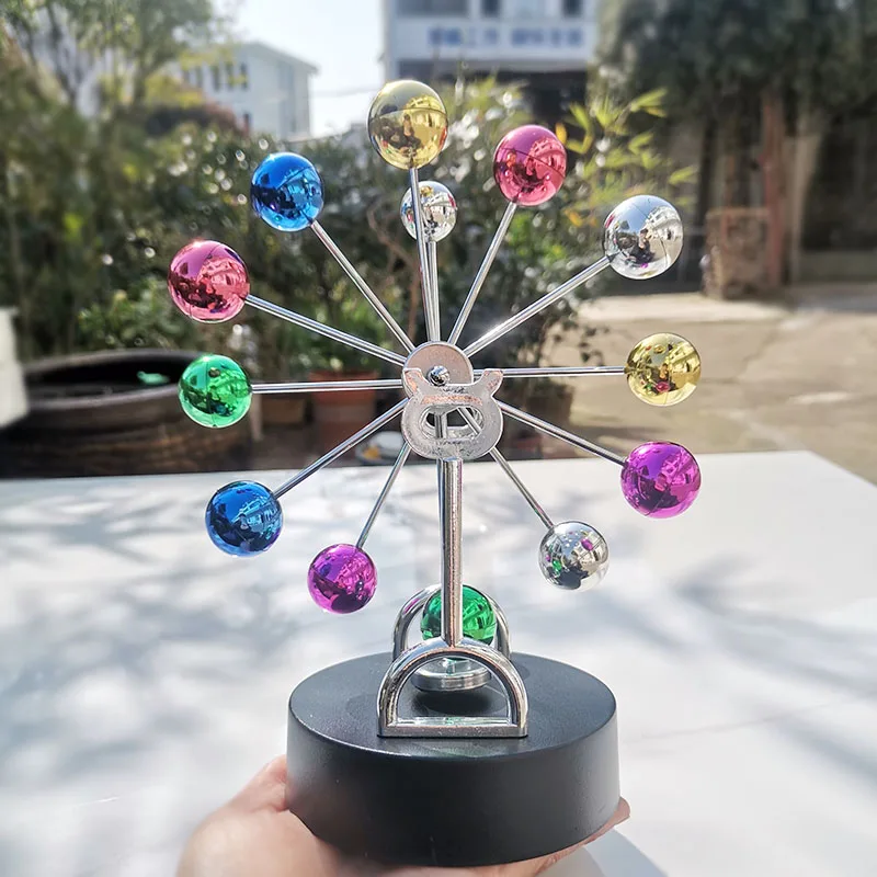 Metal Newton's Billiard Rotary Magnetic Crafts Ferris Wheel Sphere Ball Wiggler Desktop Decor Home Ornaments Gifts Souvenirs