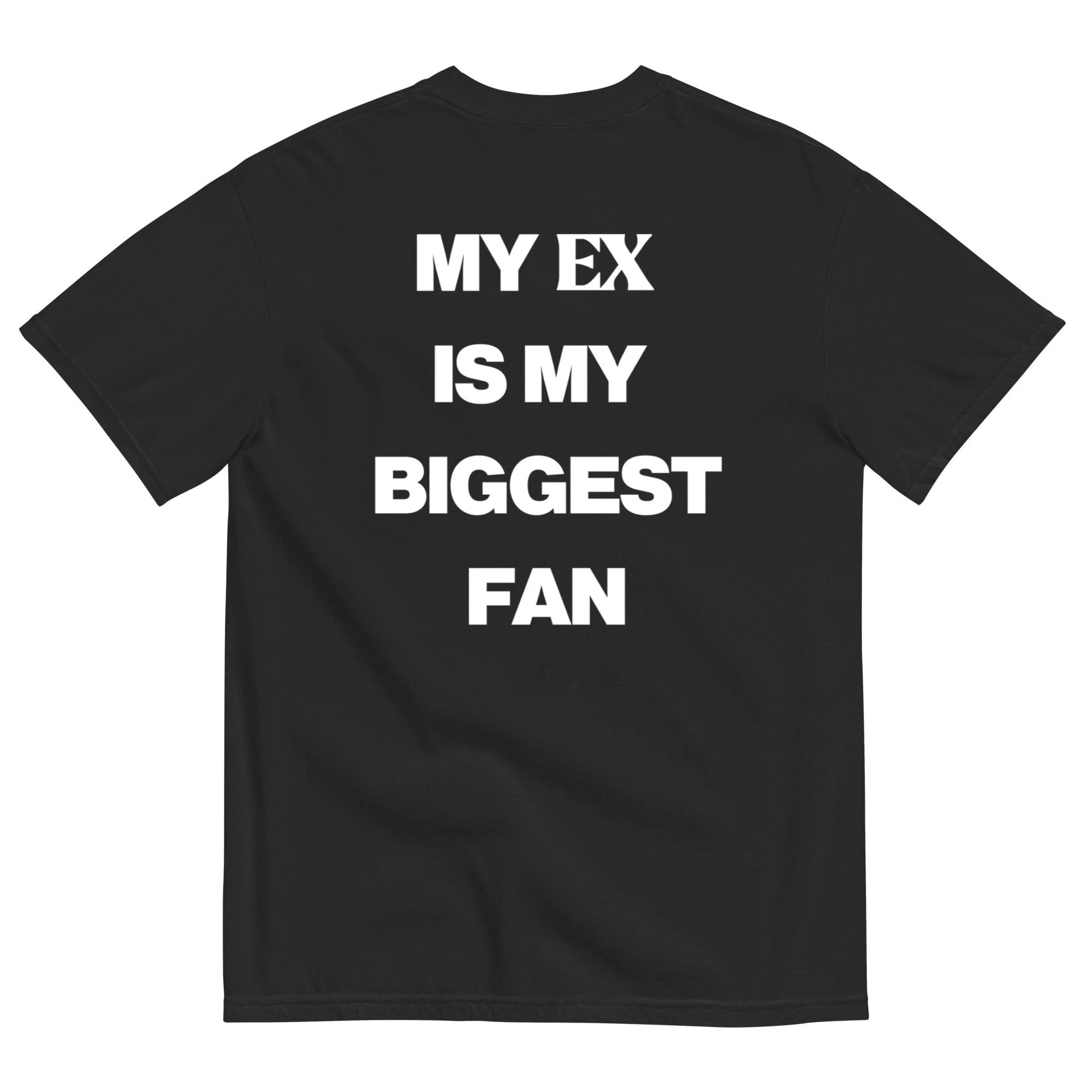 My ex was my biggest fan. Text printed on the fabric. Men's fitness short-sleeved loose-fitting casual streetwear