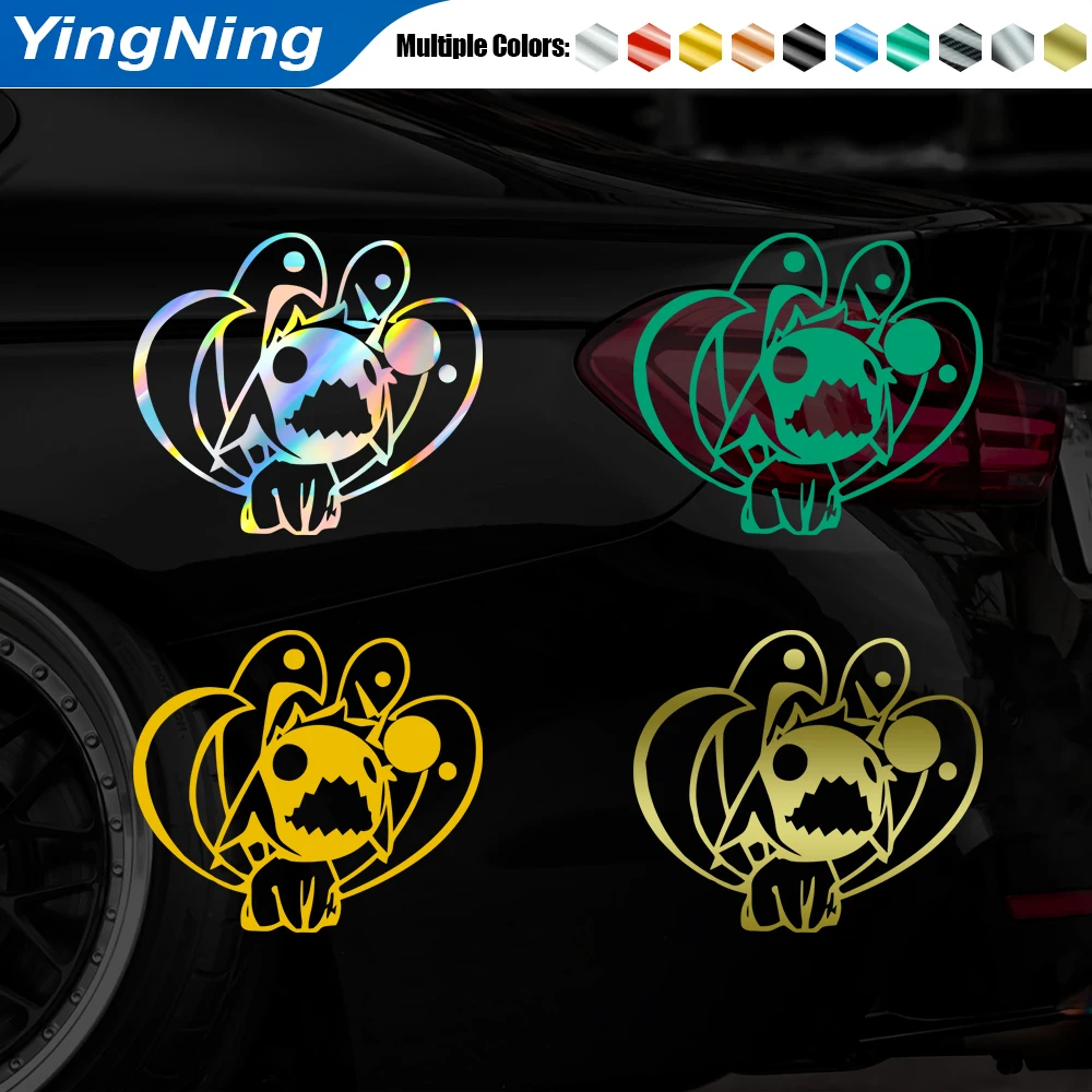 

Laser Rainbow Nine-Tailed Fox Car Decal Graffiti Kyuubi Reflective Sticker Waterproof Vinyl Auto Body Decoration Cartoon Styling