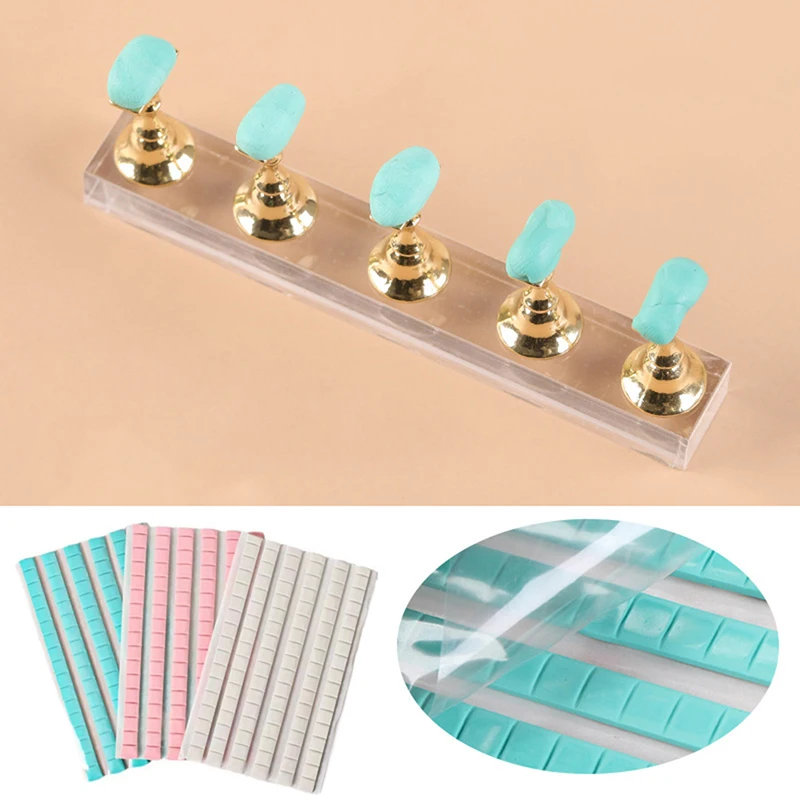 

1 Pack Nail Adhesive Glue Clay Stick Removable Reusable Clay Stand Holder Display Tips Nails Art Practice Tools Manicure