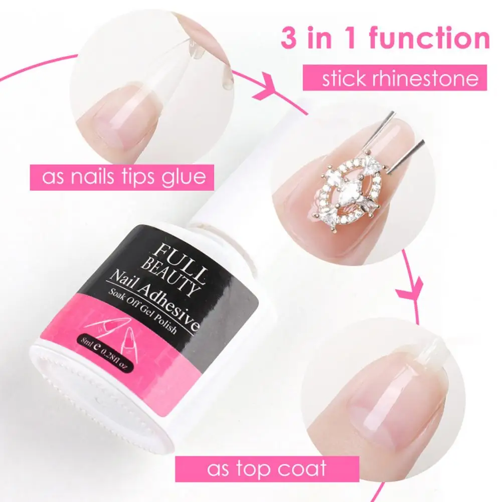 Excellent Rhinestones Nail Art Gel Nail Liquid Glue Extend Nails Glue Easy to Apply  Waterproof