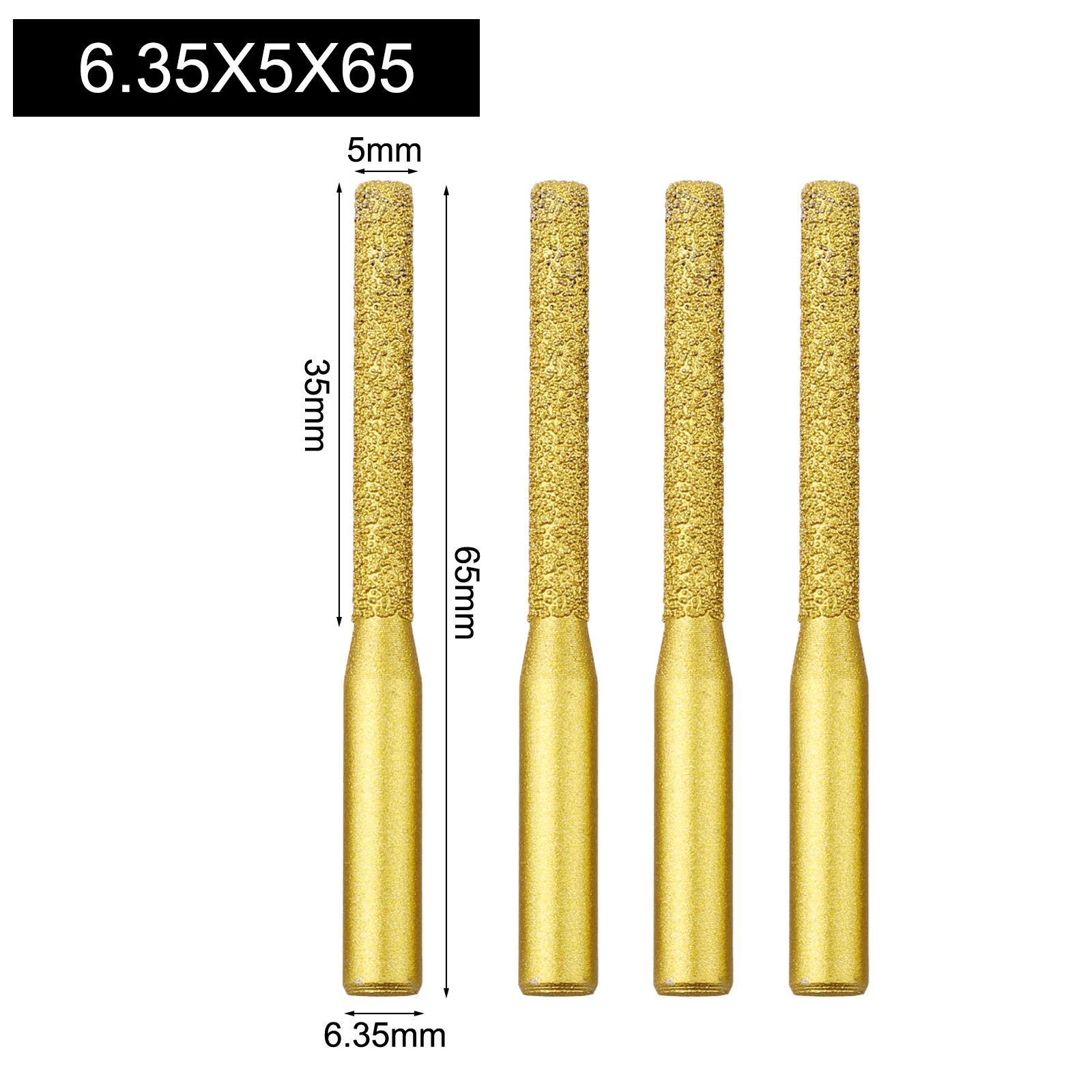 4pcs Diamond Brazed Router Bits Straight Shank Milling Cutter For Quartz Stone Marble Granite Ceramic Tile Polishing Rotary Tool