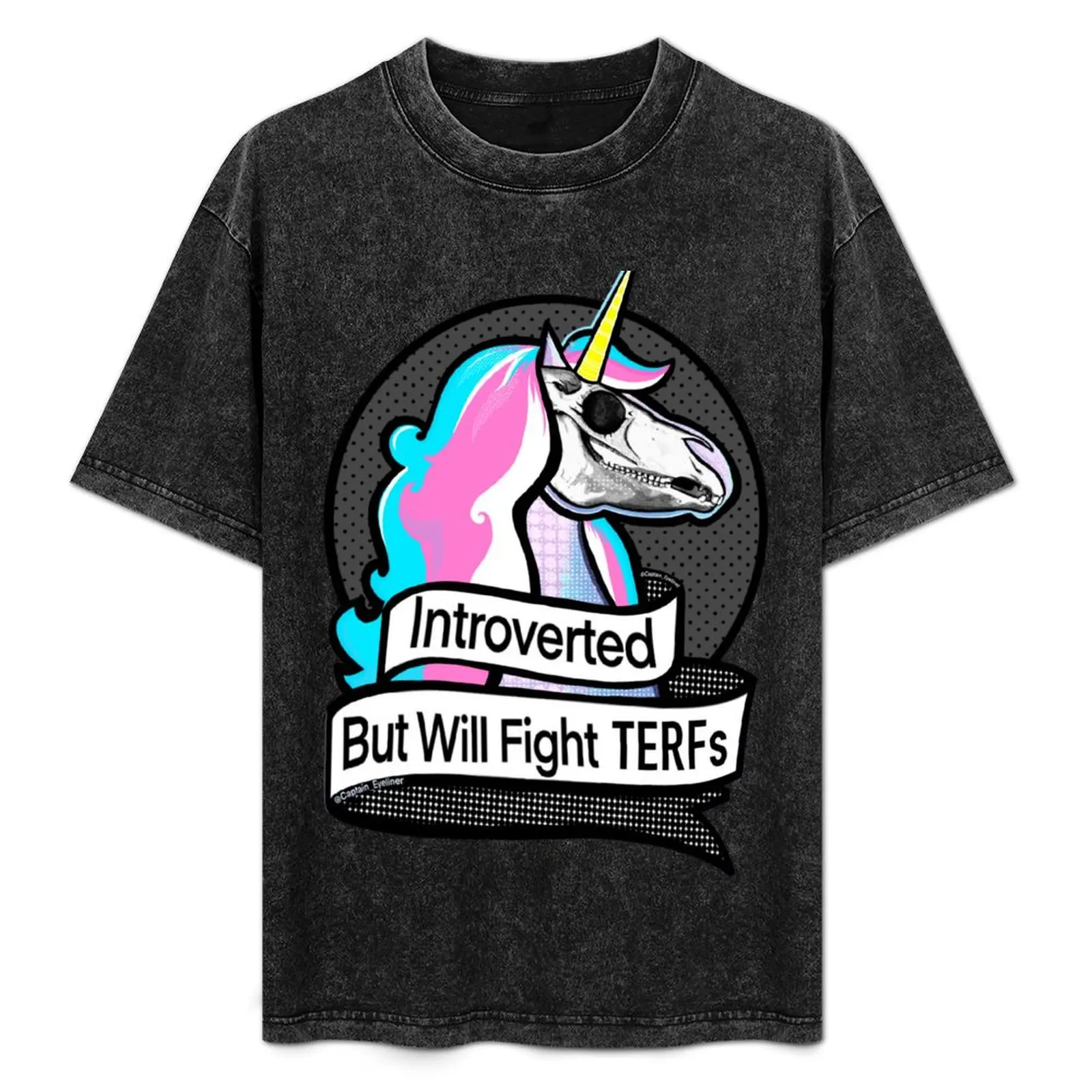 

Introverted But Will Fight TERFs T-Shirt Water Resistant Casual T-Shirt
