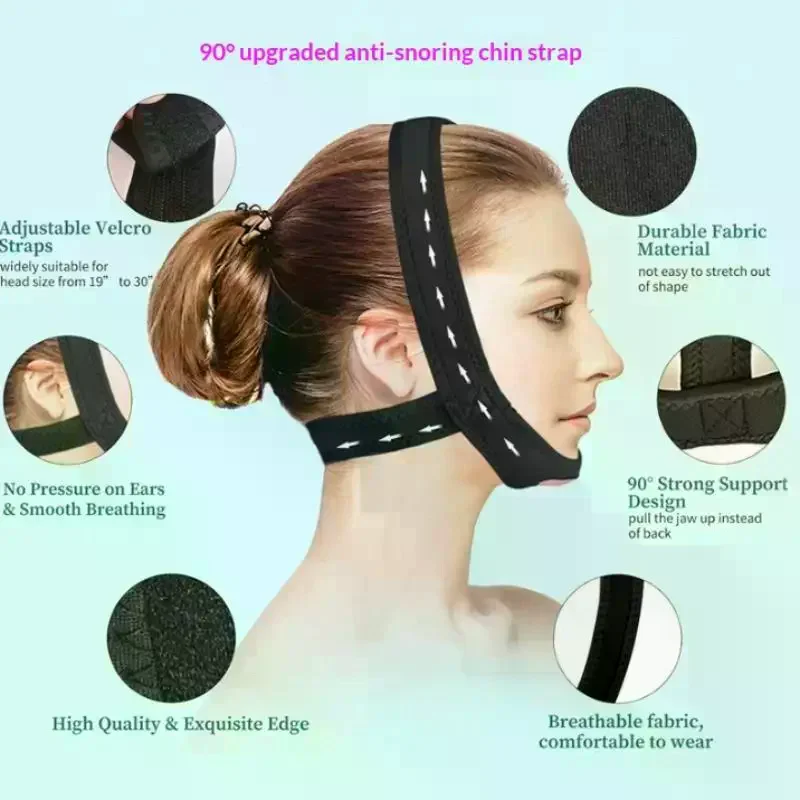 1Pcs Anti Apnea Jaw Solution Sleep Support Apnea Belt Neoprene Anti Snore Stop Snoring Chin Strap Belt Adjustable SleepCare Too