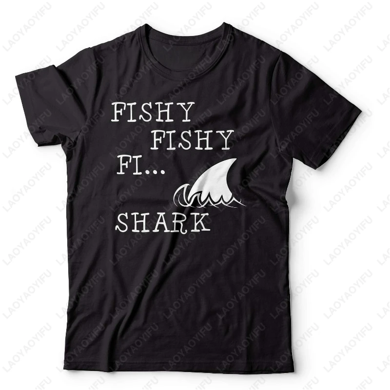 Mens Funny Fishing Tshirt Fishy Fishy Gifts Fisherman Tees Simple Letters Print Camisetas Casual Funny Regular Short Sleeve Tops