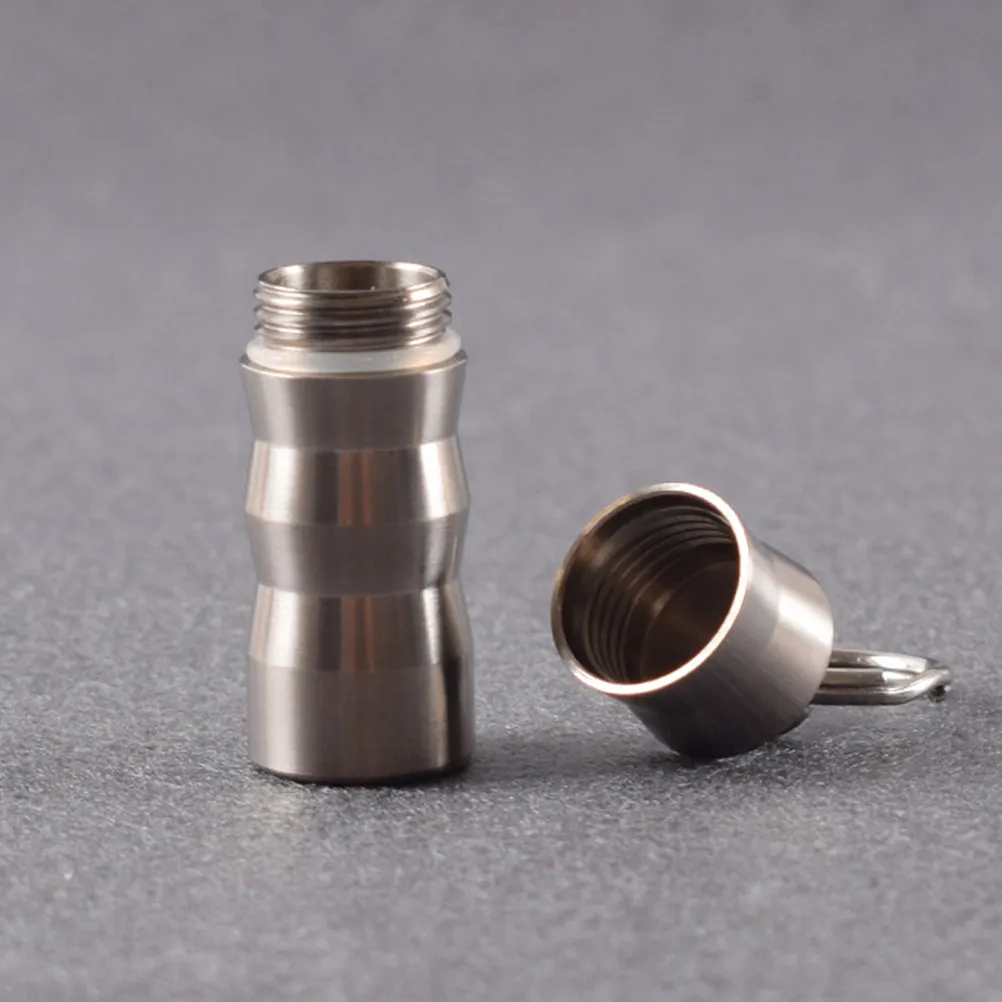 Titanium Mini Pill Box Outdoor Emergency Holder Portable Sealed Waterproof Pill Storage Case Keychain Container Organizer