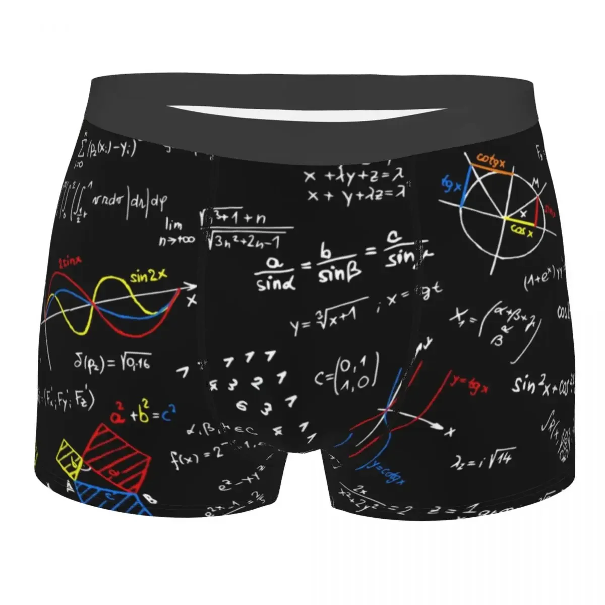 Funny Geek Physics Equations Boxers Shorts Panties Men's Underpants Breathable Math Science Teacher Geometric Briefs Underwear