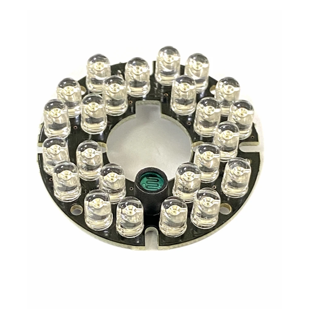 850nm 90 stopni akcesoria do monitoringu światło podczerwone 24 ziarno IR tablica LED dla kamery monitorujące noktowizor o średnicy 44mm
