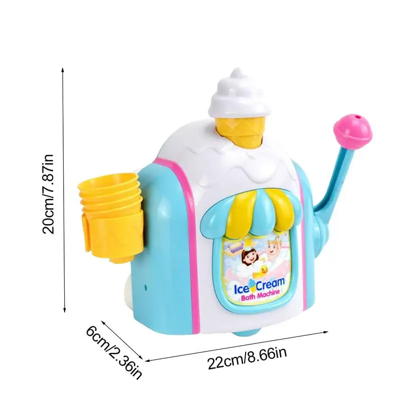 Máquina para hacer helados con burbujas, juguetes para bañera, máquina para hacer helados, máquina para hacer helados con burbujas, juguete para baño de burbujas para niños y niñas