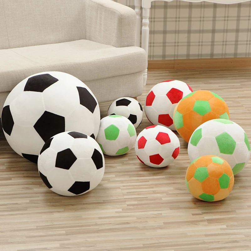 Cuscino da calcio in peluche da 20 cm farcito in cotone PP a quattro colori imbottito per pavimento interno regalo interattivo per decorazioni per strumenti sportivi