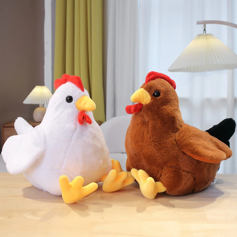 Simulation Soft Plush Rooster Doll Plump Chicken Plush Toy Cute Stuffed Poultry Animal Room Decoration Sleeping Pillow Kids Gift