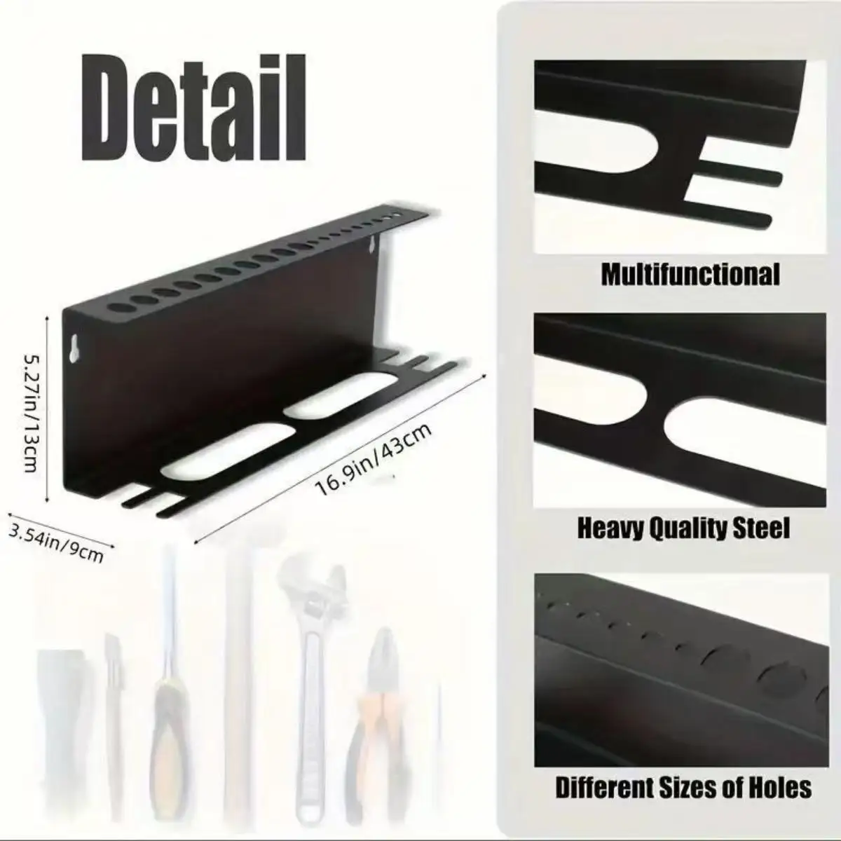 Power Tool Organizer Metal High Performance Wall Mounted Rack for Workshop Home Workshop Organization Cordless Tools Shed