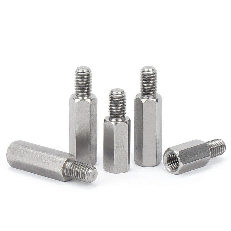 2/4/10pc 304 Stainless Steel Single head Threaded Pillar Hex Male Female Standoff Spacer Screws Threaded Pillar M2 M2.5 M3 M4 M5