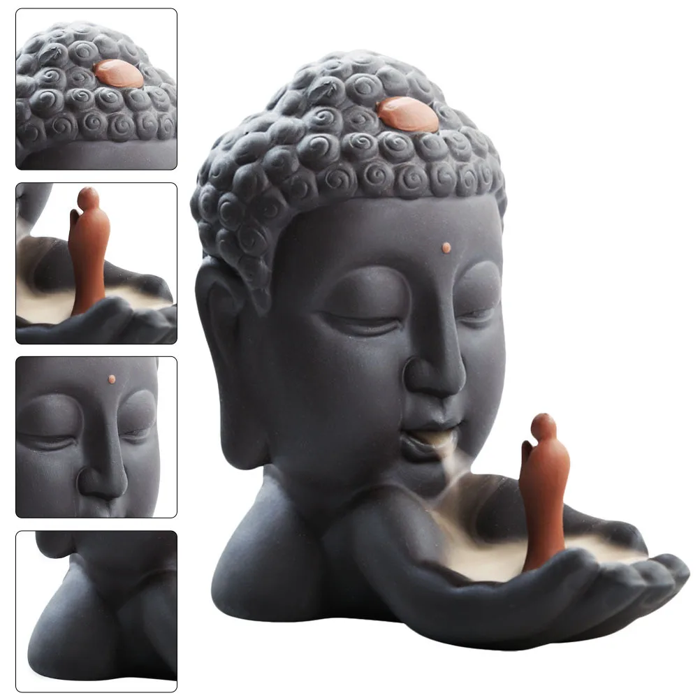 

1Pcs Backflow Incense Burner Exquisite Buddha-Shaped Censer Aromatherapy Household Censer with Realistic Design for Relaxation