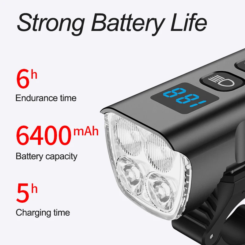 Bicycle Light IPX5 Waterproof Bike Flashlight Power 1600 Lumens 4 LED USB Rechargeable Far Near Beam Bicycle Handlebar Headlight