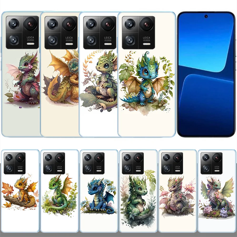 Cute Mythical Dragon Clear Luxury For Xiaomi Poco X5 X6 Pro X4 F4 GT X3 F6 F5 F3 F2 F1 M5 M4 M3 Mi Note 10 CC9 Pro Phone Cover